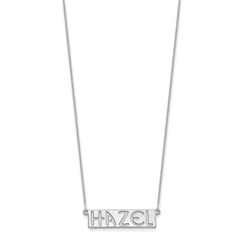 10k White Gold 4-6 Letter cut-out Name Bar Necklace — alternate view
