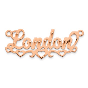 10k Rose Gold Diamond-cut Cut-out Hearts Name Plate