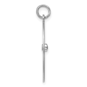 10k White Gold Girls Silhouette with Birthstone Charm — alternate view