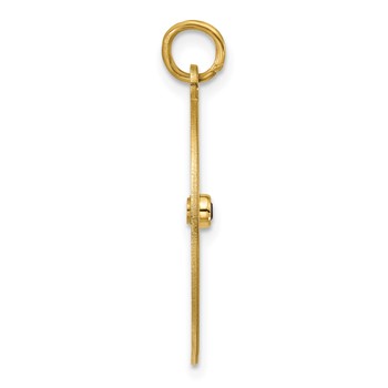 10k Yellow Gold Girls Silhouette with Birthstone Charm — alternate view