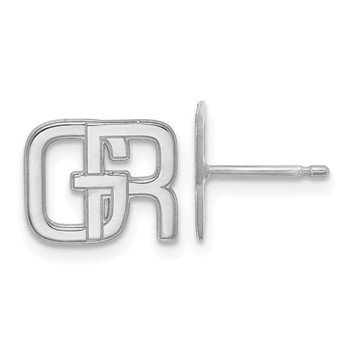 10k White Gold Interlocking Initial Earrings