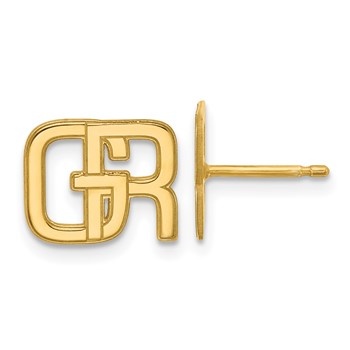 10k Yellow Gold Interlocking Initial Earrings