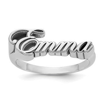 10k White Gold Name Plate Ring