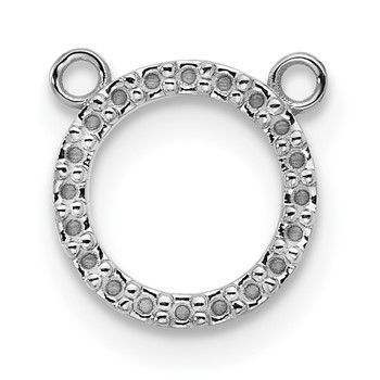 10k White Gold Open Circle Necklace with out Chain Mounting