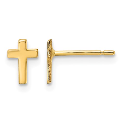 10k Polished Cross Post Earrings