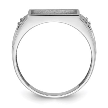 10K White Gold Men's ring mounting — alternate view