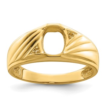 10K Mens Diamond and Onyx Ring Mounting