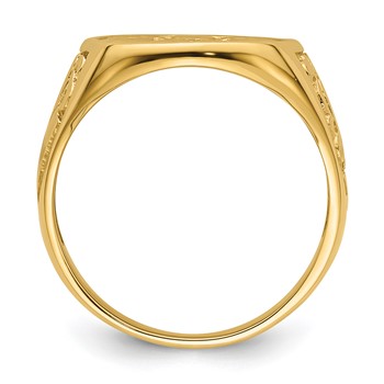 10k Men's Polished and Grooved (Not Enameled) Masonic Ring — alternate view