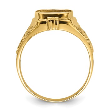 10k Men's Polished and Textured Masonic Ring Mounting — alternate view