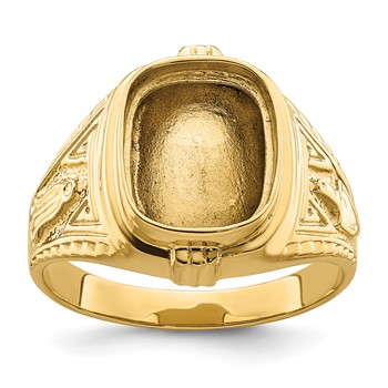 10k Men's Polished and Textured Masonic Ring Mounting