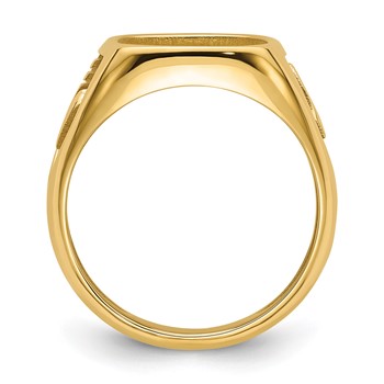 10k Men's Polished and Textured Masonic Ring Mounting — alternate view