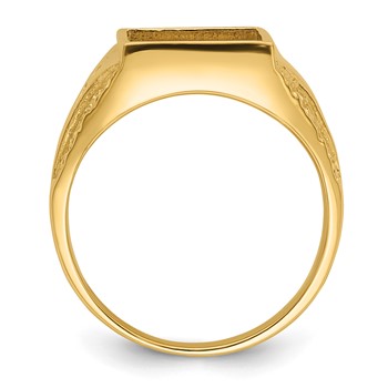 10k Men's Polished and Textured Masonic Ring Mounting — alternate view
