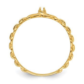 10K .01ct. Diamond Heart Ring Mounting — alternate view