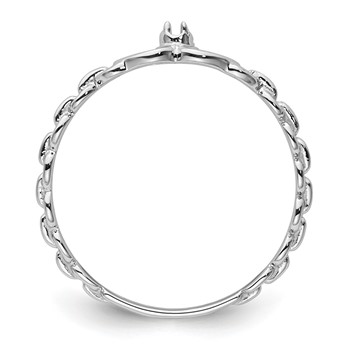 10K White Gold .01ct. Diamond Heart Ring Mounting — alternate view