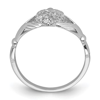 10K White Gold Claddagh Ring Mounting — alternate view