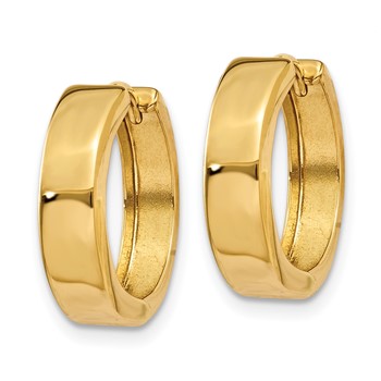 10k Yellow Gold Square Hinged Hoop Earrings — alternate view
