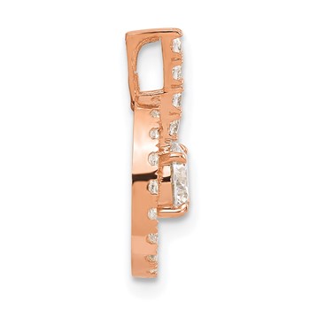 10K Tiara Collection Rose Gold Polished CZ Pendant — alternate view