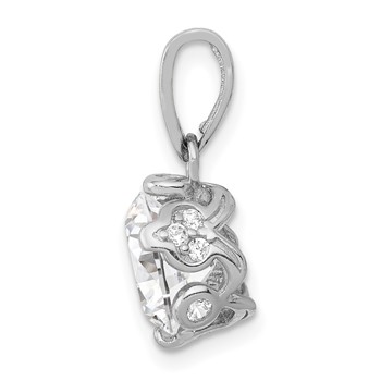 10K Tiara Collection White Gold Polished CZ Pendant — alternate view