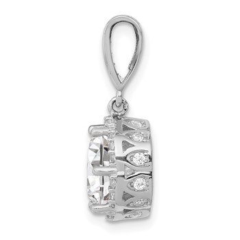 10K Tiara Collection White Gold Polished CZ Pendant — alternate view