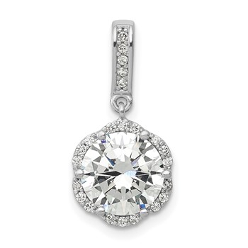 10K Tiara Collection White Gold Polished CZ Pendant
