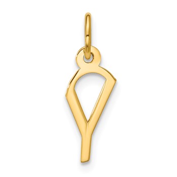 10k Small Slanted Block Letter Y Initial Charm
