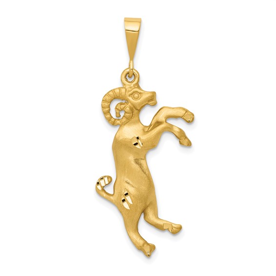 Zodiac Aries Ram horned animal 10k 14k 18k gold Pendant gift jewelry  birthday