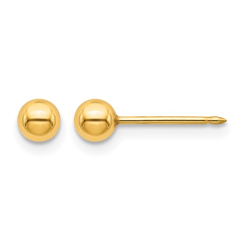 Inverness Stainless Steel 24K Gold-plated 4mm Ball Post Earrings