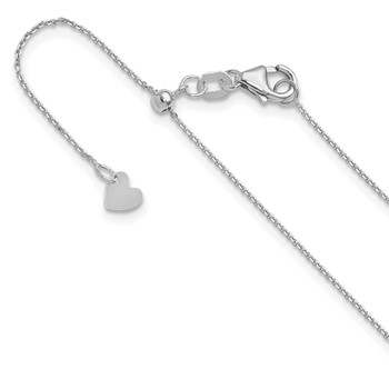 Leslie's 14K White Gold Adjustable 1mm D/C Cable Chain