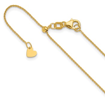 Leslie's 14K Adjustable .7mm Round Cable Chain
