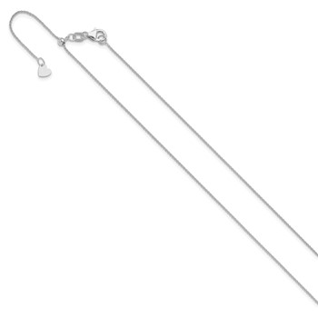 Leslie's 14K White Gold Adjustable .7mm Round Cable Chain — alternate view