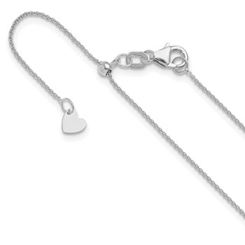 Leslie's 14K White Gold Adjustable .7mm Round Cable Chain