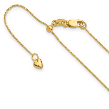 Leslie's 14K Adjustable .8mm D/C Wheat Chain