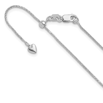 Leslie's 14K White Gold Adjustable .95mm D/C Wheat Chain