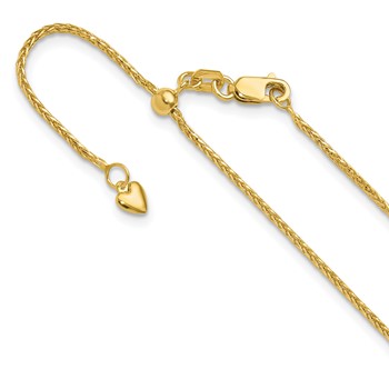 Leslie's 14K Adjustable 1.2mm D/C Wheat Chain