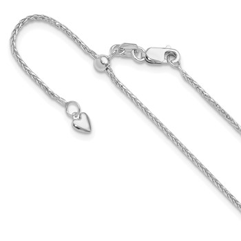 Leslie's 14K White Gold Adjustable 1.2mm D/C Wheat Chain
