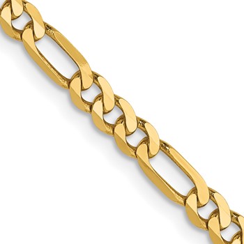 Leslie's 14K 3mm Flat Figaro Chain