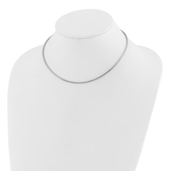 Leslie's 14K White Gold 2mm Round Omega Necklace — alternate view