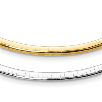 Leslie's 14K 4mm Two-tone Reversible Omega Necklace