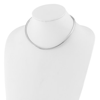 Leslie's 14K White Gold 4mm Domed Omega Necklace — alternate view