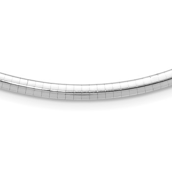 Leslie's 14K White Gold 4mm Domed Omega Necklace