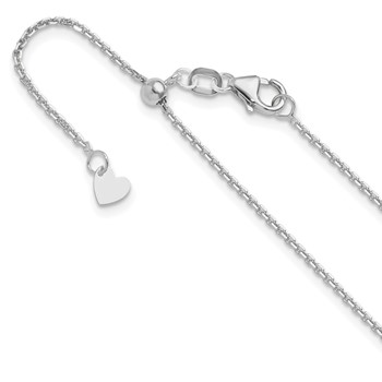 Leslie's 14K White Gold Adjustable 1.25mm D/C Cable Chain