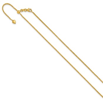 Leslie's 14K Adjustable 1.3mm D/C Wheat Chain — alternate view