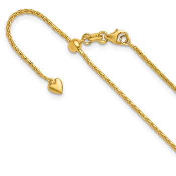 Leslie's 14K Adjustable 1.3mm D/C Wheat Chain