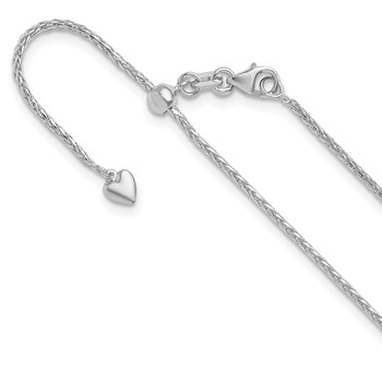 Leslie's 14K White Gold Adjustable 1.3mm D/C Wheat Chain