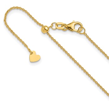 Leslie's 14K Adjustable 1.1mm Round Cable Chain