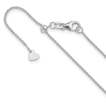 Leslie's 14K White Gold Adjustable 1.1mm Round Cable Chain
