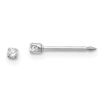 Inverness 14k White Gold 2mm CZ Post Piercing Earrings