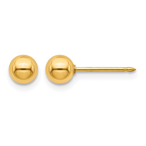 Inverness Stainless Steel 24K Gold-plated 5mm Ball Post Earrings