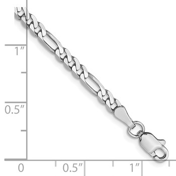 Leslie's 14K White Gold 3mm Flat Figaro Chain — alternate view