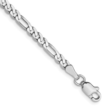 Leslie's 14K White Gold 3mm Flat Figaro Chain